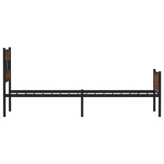 vidaXL Bed Frame without Mattress Brown Oak 90x190 cm Single Engineered Wood 5