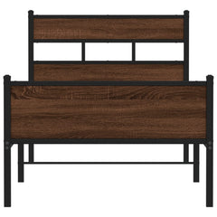 vidaXL Bed Frame without Mattress Brown Oak 90x200 cm Engineered Wood 4