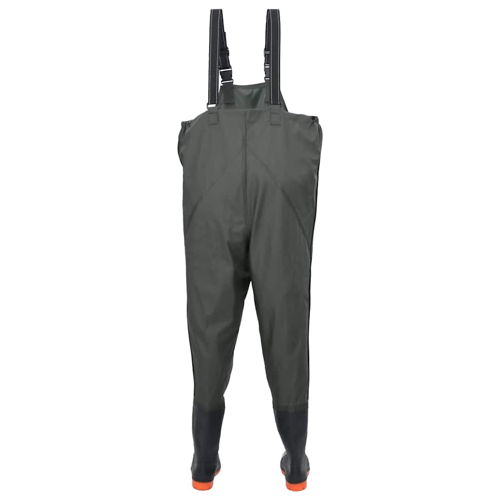 vidaXL Chest Waders with Boots Dark Green Size 41 4
