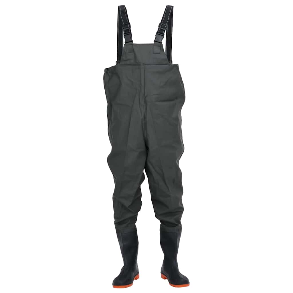 vidaXL Chest Waders with Boots Dark Green Size 42 2