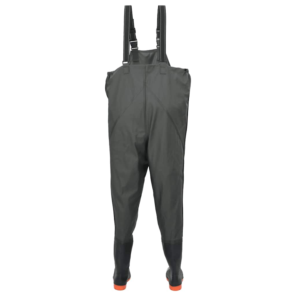 vidaXL Chest Waders with Boots Dark Green Size 42 4