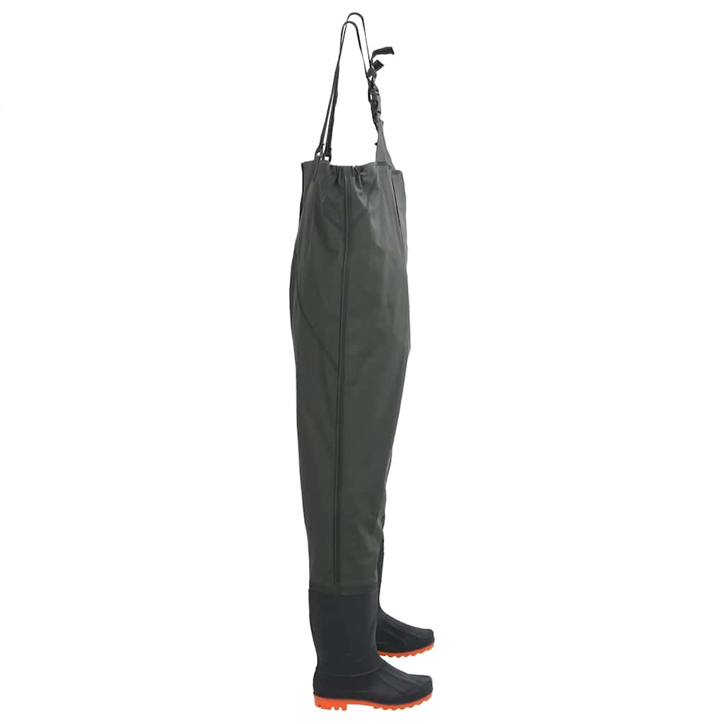 vidaXL Chest Waders with Boots Dark Green Size 44 3