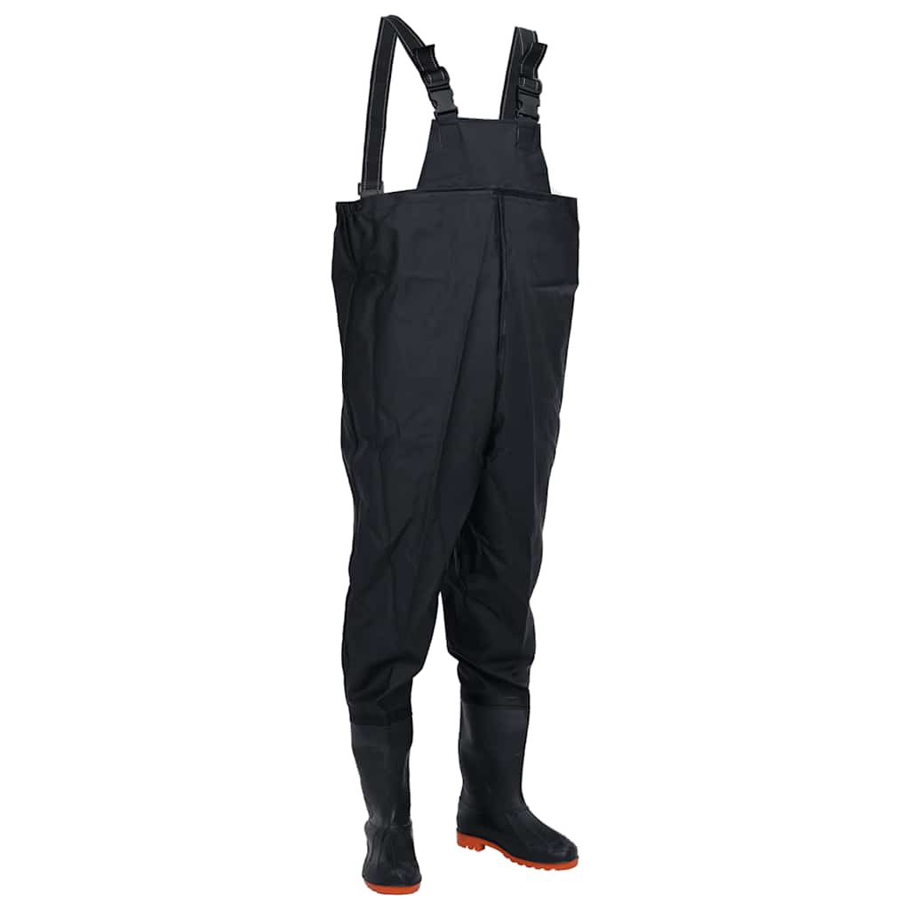 vidaXL Chest Waders with Boots Black Size 38 1