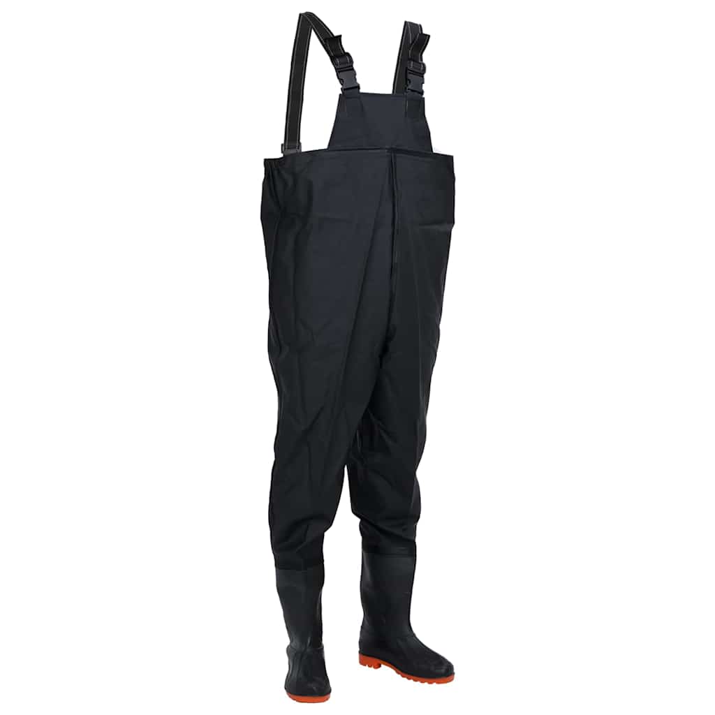 vidaXL Chest Waders with Boots Black Size 39 1