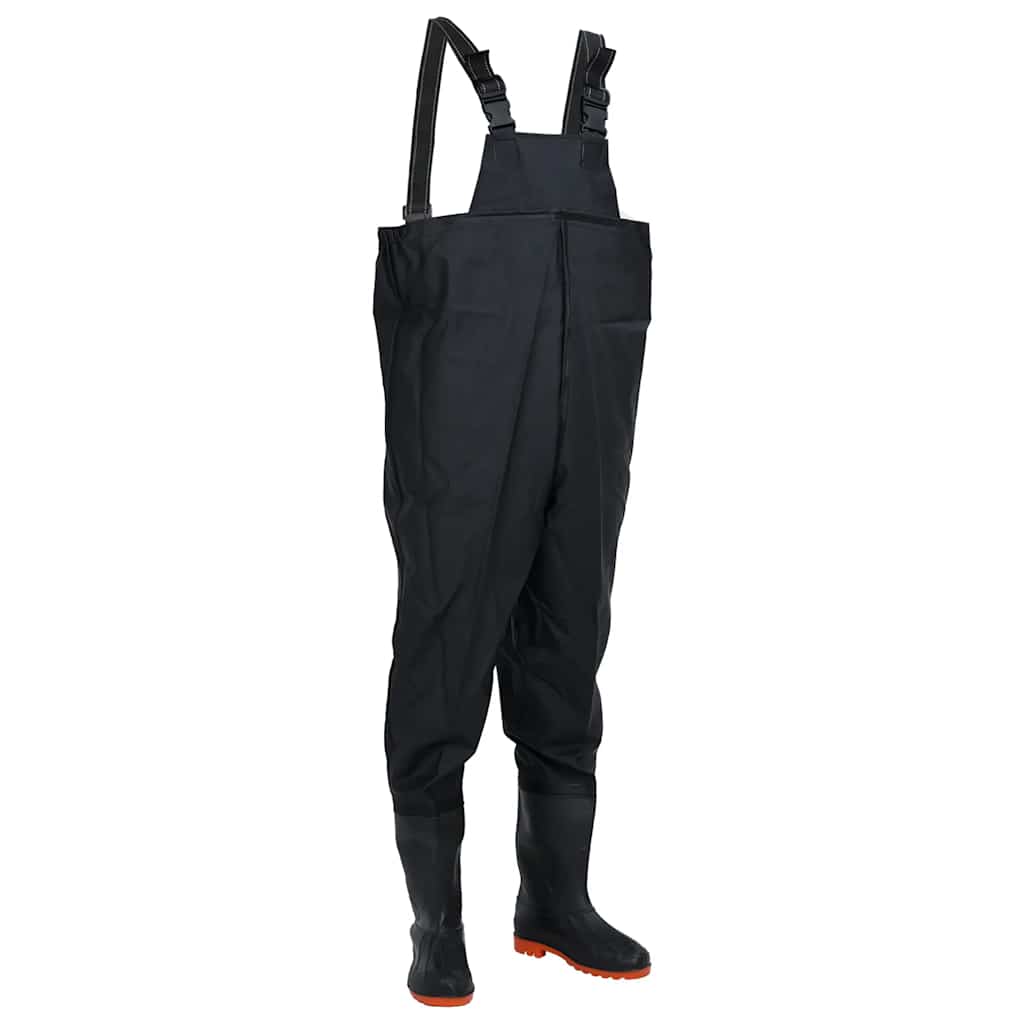 vidaXL Chest Waders with Boots Black Size 40 1
