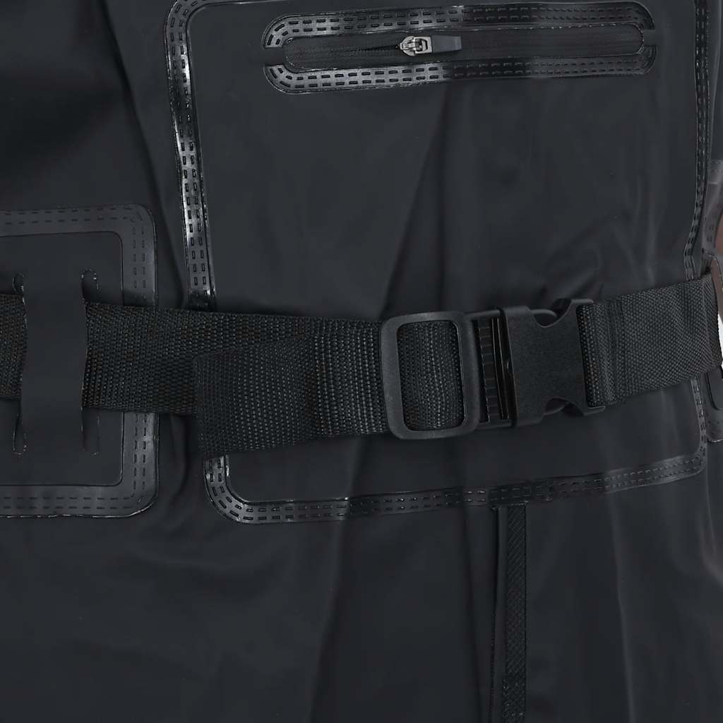 vidaXL Chest Waders with Boots and Belt Black Size 41 6