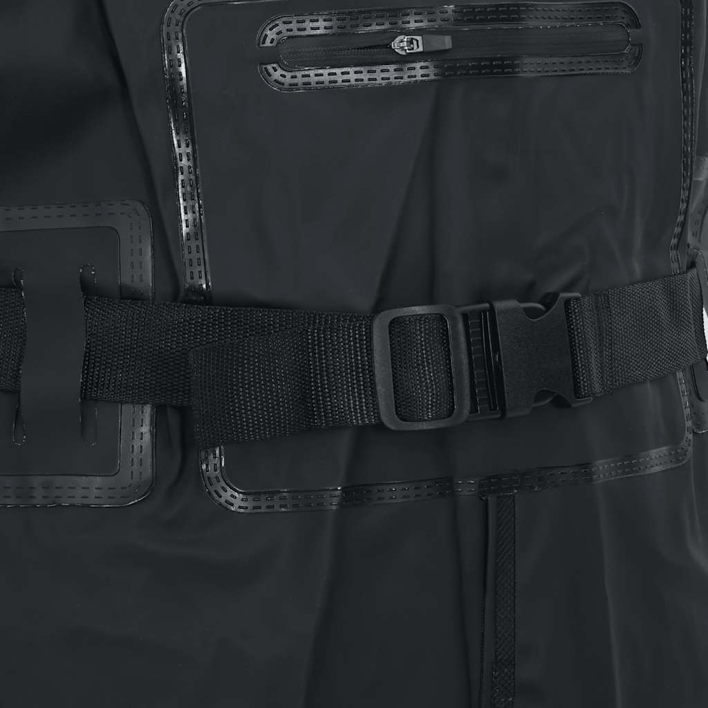 vidaXL Chest Waders with Boots and Belt Black Size 42 6