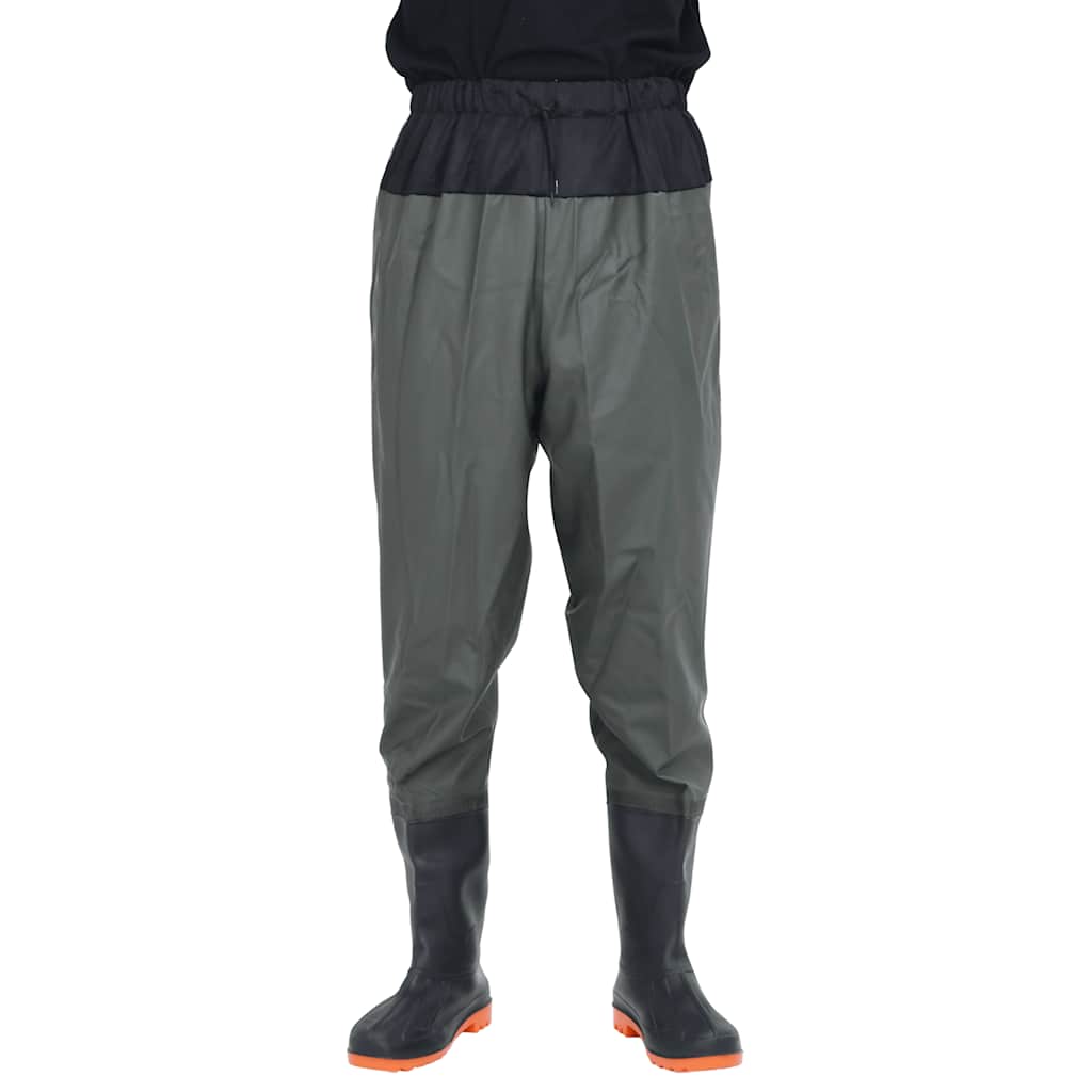 vidaXL Waist Waders with Boots Dark Green Size 41 2