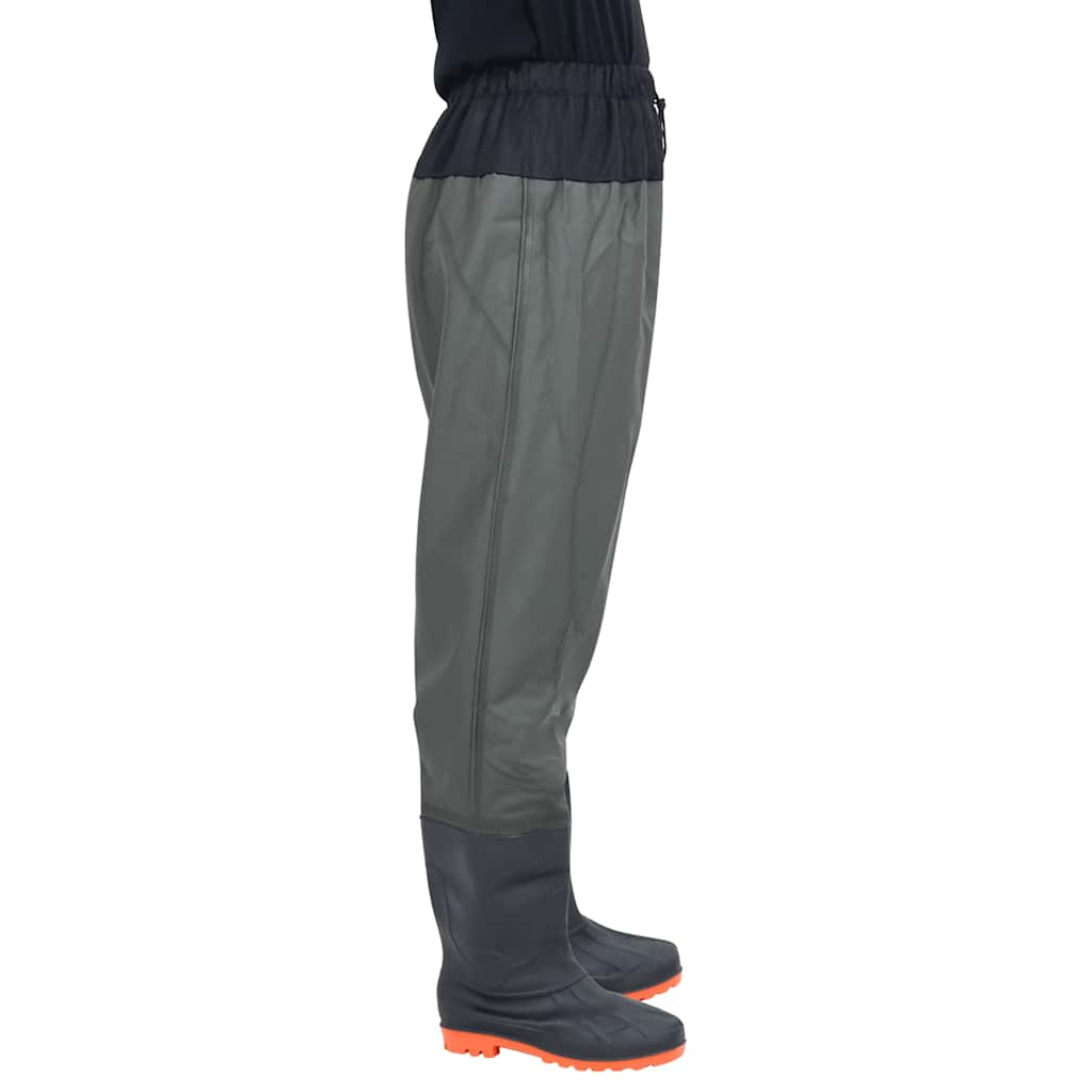 vidaXL Waist Waders with Boots Dark Green Size 42 3