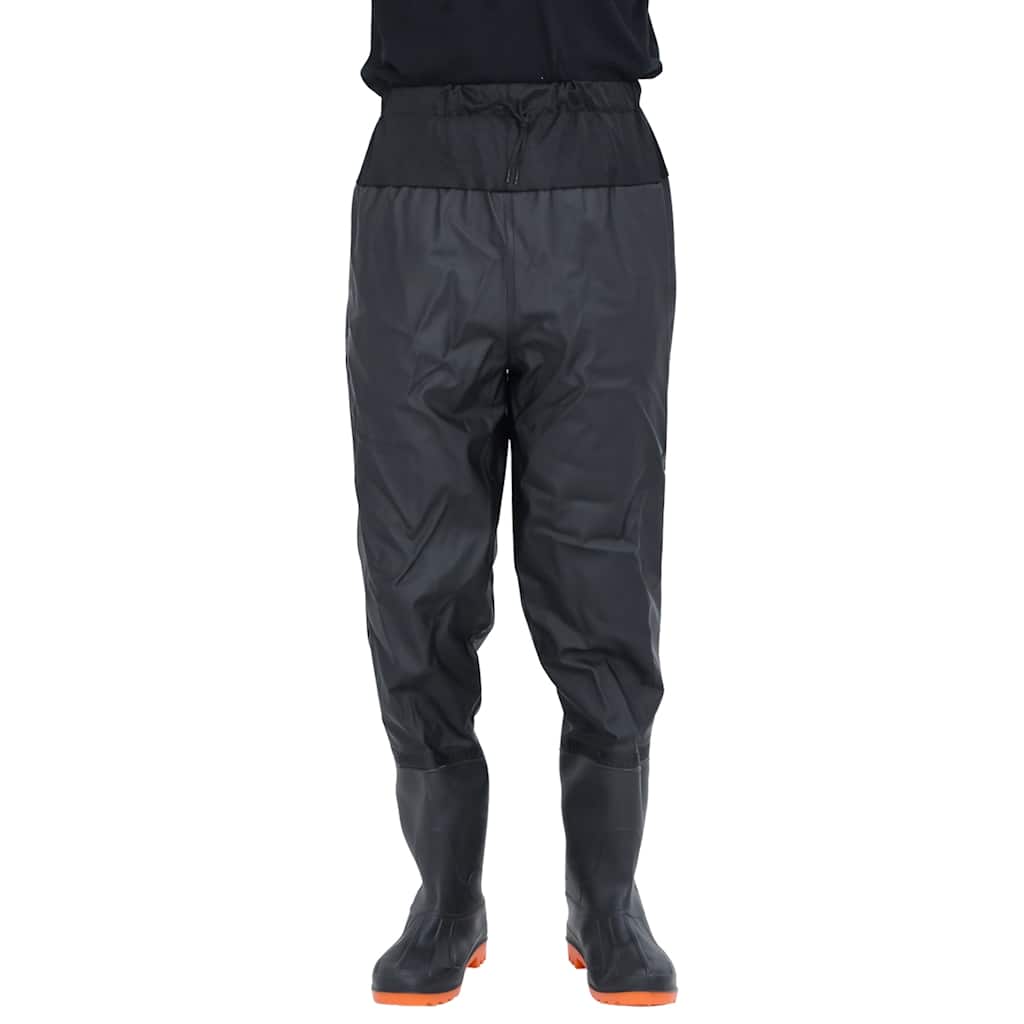 vidaXL Waist Waders with Boots Black Size 38 2