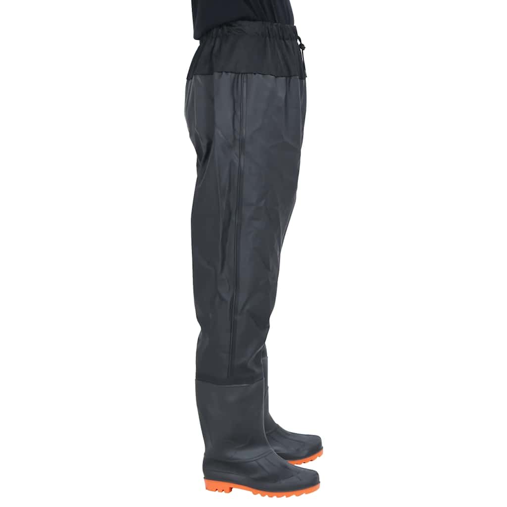 vidaXL Waist Waders with Boots Black Size 39 3