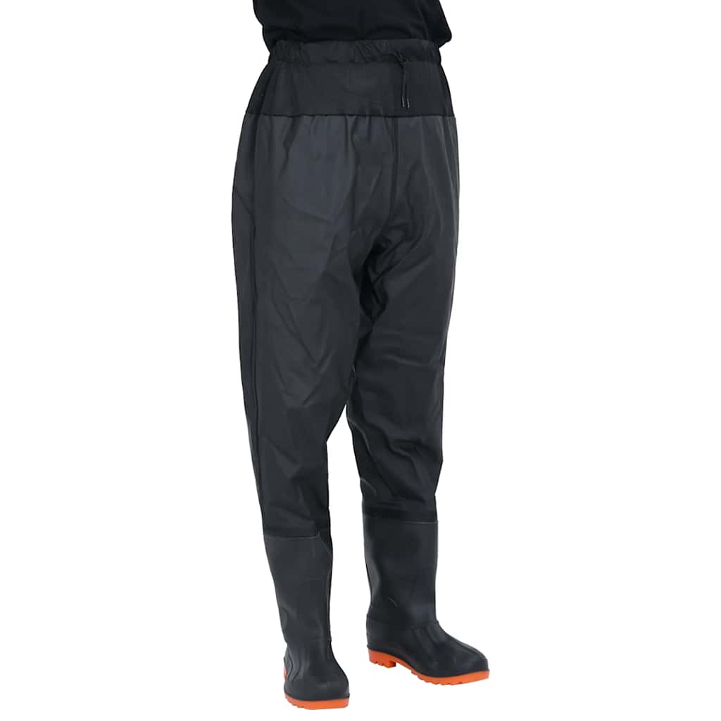 vidaXL Waist Waders with Boots Black Size 43 1