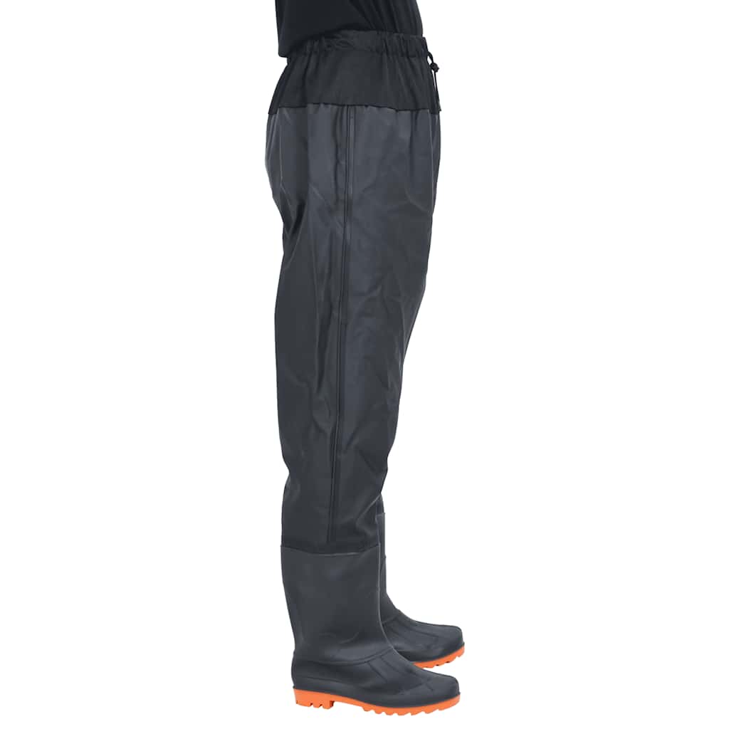 vidaXL Waist Waders with Boots Black Size 44 3