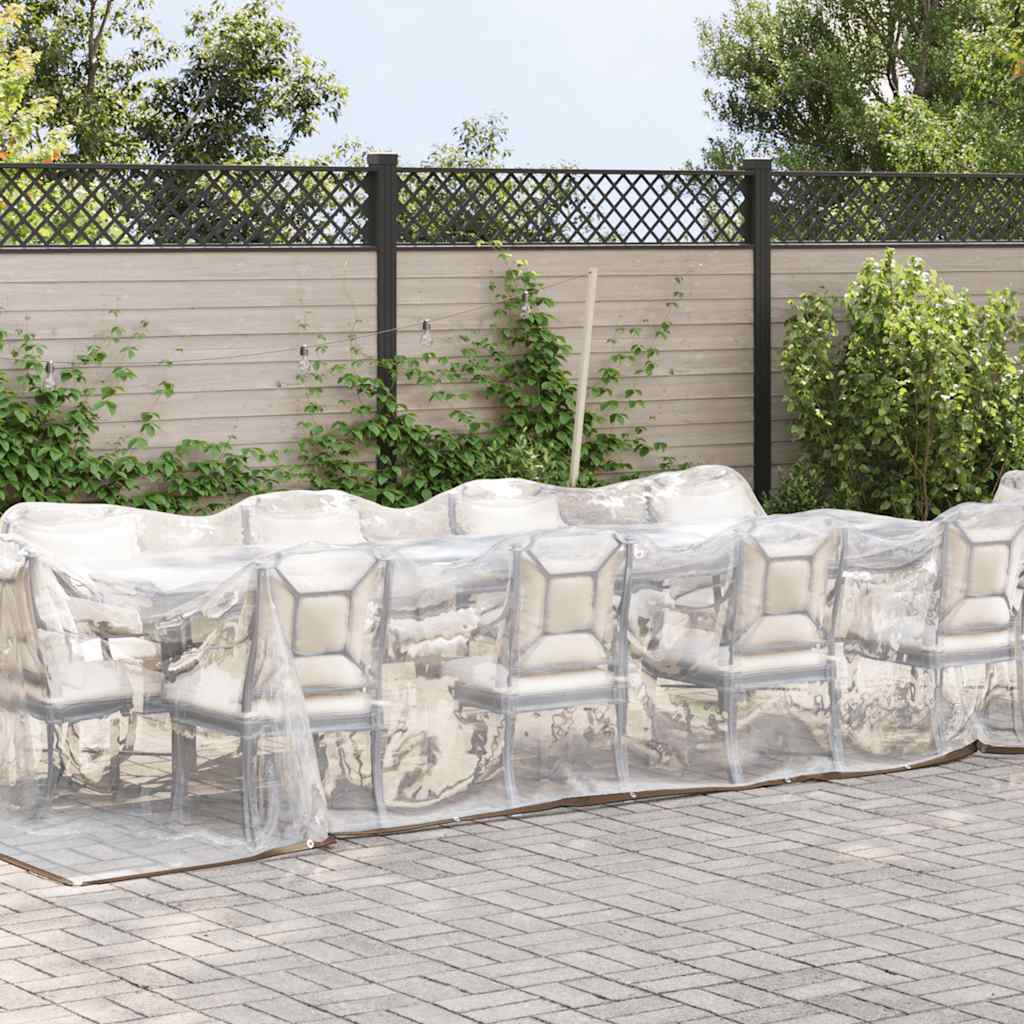 vidaXL Clear Tarpaulin with Eyelets 3x12 m Polyethylene 2