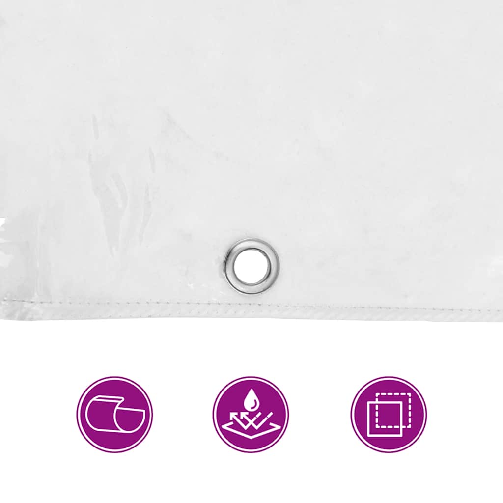 Clear Tarpaulin with Eyelets PVC Width 5 m 5 m