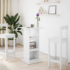 vidaXL Bar Table | White | Engineered Wood | Tall | Bar Table | Square | Modern 3