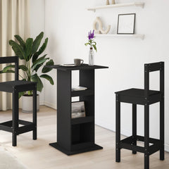 vidaXL Bar Table with Storage Black 60x60x102 cm Engineered Wood 3