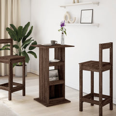 vidaXL Bar Table with Storage Brown Oak 60x60x102 cm Engineered Wood 3