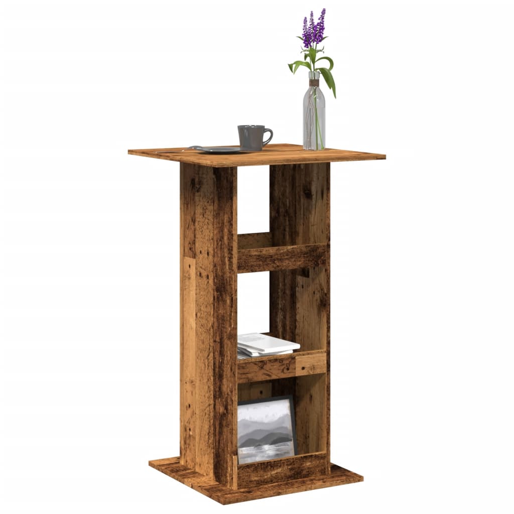 vidaXL Bar Table with Storage Old Wood 60x60x102 cm Engineered Wood 1