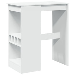 vidaXL Bar Table with Racks White 90x47.5x103.5 cm Engineered Wood 2