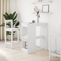 vidaXL Bar Table with Racks White 90x47.5x103.5 cm Engineered Wood 3