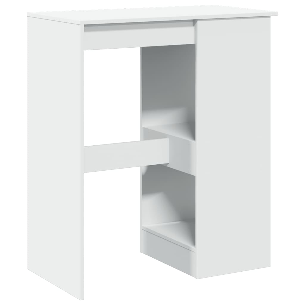 vidaXL Bar Table with Racks White 90x47.5x103.5 cm Engineered Wood 6