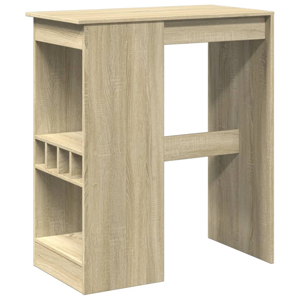 vidaXL Bar Table with Racks Sonoma Oak 90x47.5x103.5 cm Engineered Wood 2