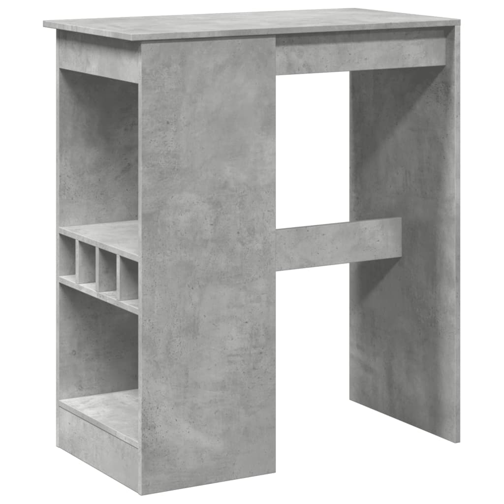 vidaXL Bar Table with Racks Concrete Grey 90x47.5x103.5 cm Engineered Wood 2