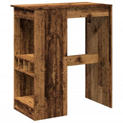 vidaXL Bar Table with Racks Old Wood 90x47.5x103.5 cm Engineered Wood 2
