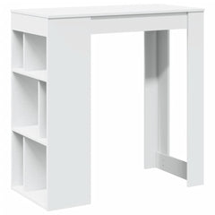 vidaXL Bar Table with Racks White 102x50x103.5 cm Engineered Wood 2