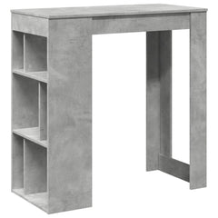 vidaXL Bar Table with Racks Concrete Grey 102x50x103.5 cm Engineered Wood 2