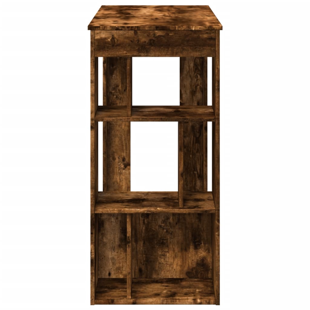 vidaXL Bar Table with Racks Smoked Oak 102x50x103.5 cm Engineered Wood 5