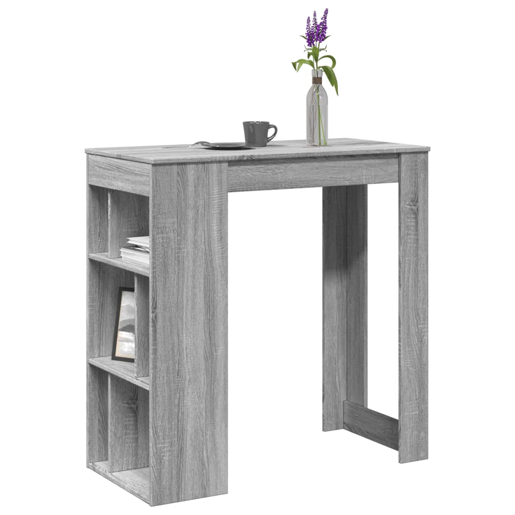 vidaXL Bar Table with Racks Grey Sonoma 102x50x103.5 cm Engineered Wood 1