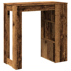 vidaXL Bar Table with Racks Old Wood 102x50x103.5 cm Engineered Wood 6