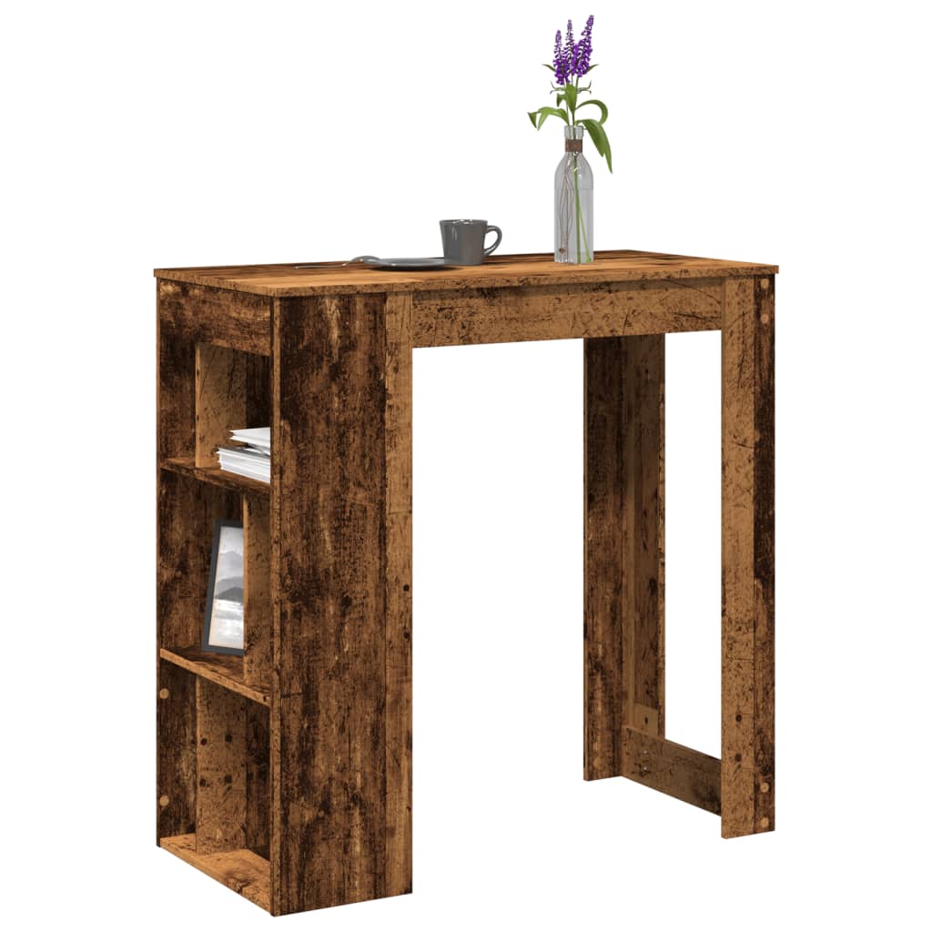 vidaXL Bar Table with Racks Old Wood 102x50x103.5 cm Engineered Wood 1