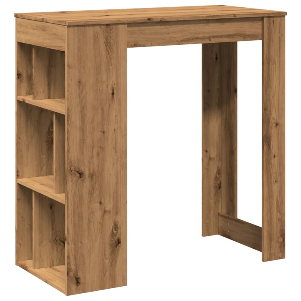 vidaXL Bar Table with Racks Artisan Oak 102x50x103.5 cm Engineered Wood 2