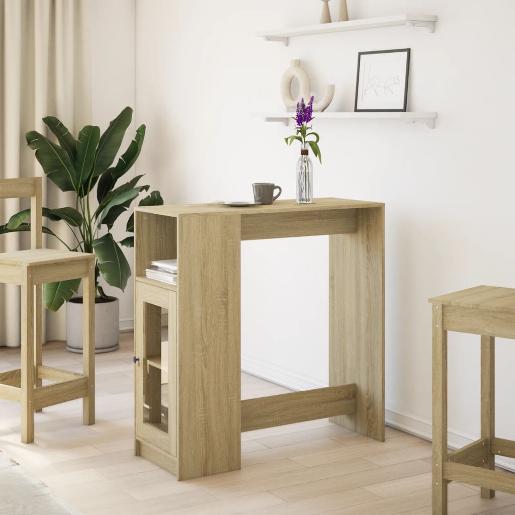 vidaXL Bar Table | Sonoma oak | Engineered wood | Storage | Bar Table 3