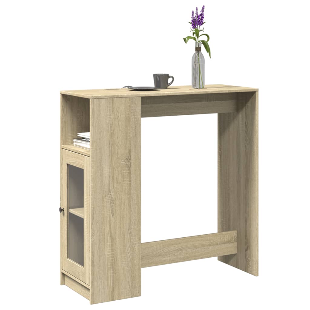 vidaXL Bar Table | Sonoma oak | Engineered wood | Storage | Bar Table 1