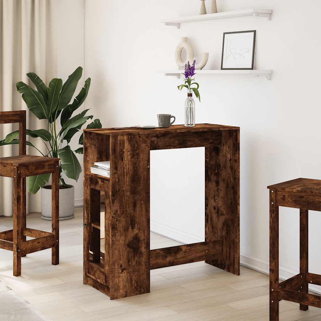 vidaXL Bar Table | Smoked Oak | Engineered Wood | Tall | Bar Table | Rectangular 3