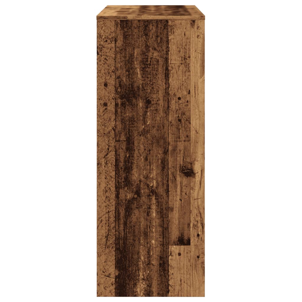 vidaXL Bar Table with Racks Old Wood 90x40x103.5 cm Engineered Wood 5