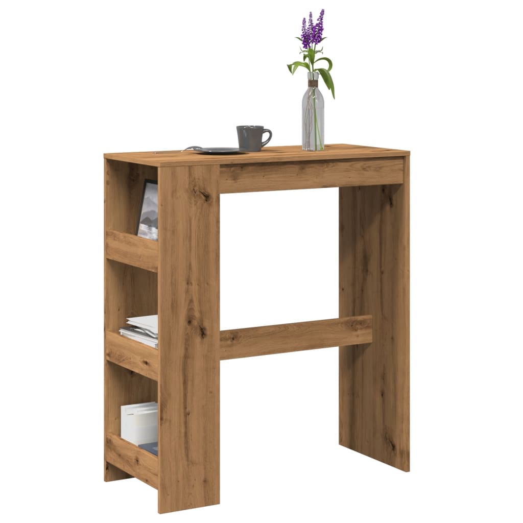 vidaXL Bar Table with Racks Artisan Oak 90x40x103.5 cm Engineered Wood 1