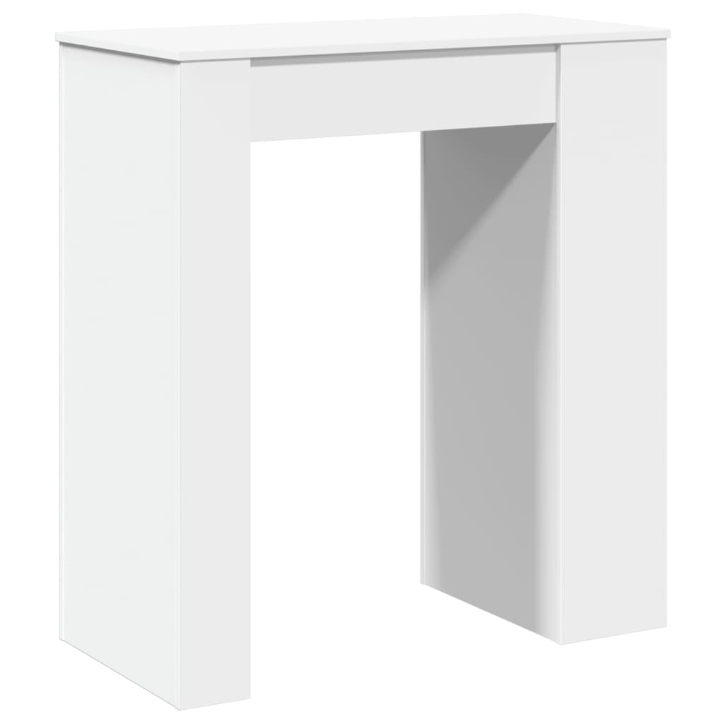 vidaXL Bar Table with Racks White 95x47x103.5 cm Engineered Wood 6
