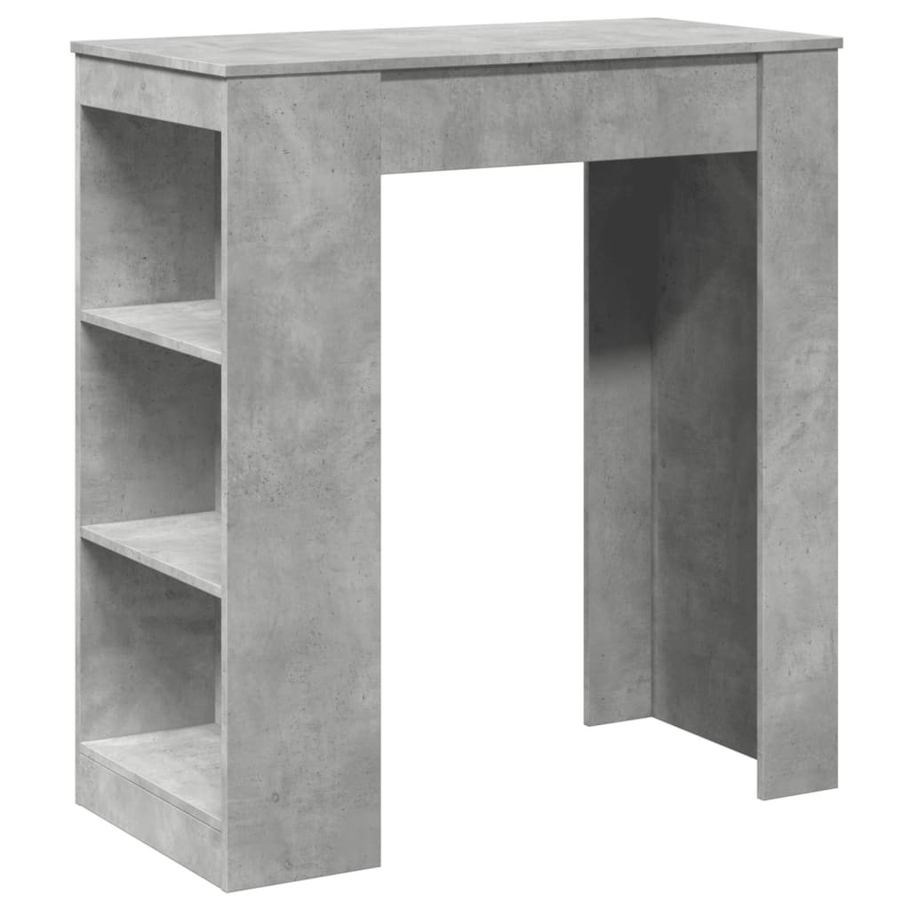 vidaXL Bar Table with Racks Concrete Grey 95x47x103.5 cm Engineered Wood 2