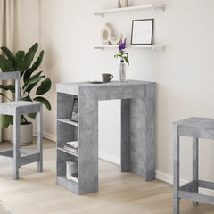 vidaXL Bar Table with Racks Concrete Grey 95x47x103.5 cm Engineered Wood 3