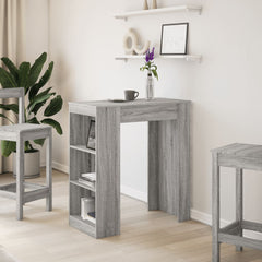 vidaXL Bar Table with Racks Grey Sonoma 95x47x103.5 cm Engineered Wood 3
