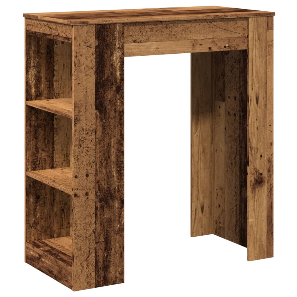vidaXL Bar Table with Racks Old Wood 95x47x103.5 cm Engineered Wood 2
