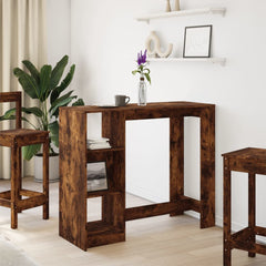 vidaXL Bar Table | Smoked Oak | Engineered Wood | 124x46x103.5 cm | Storage 3