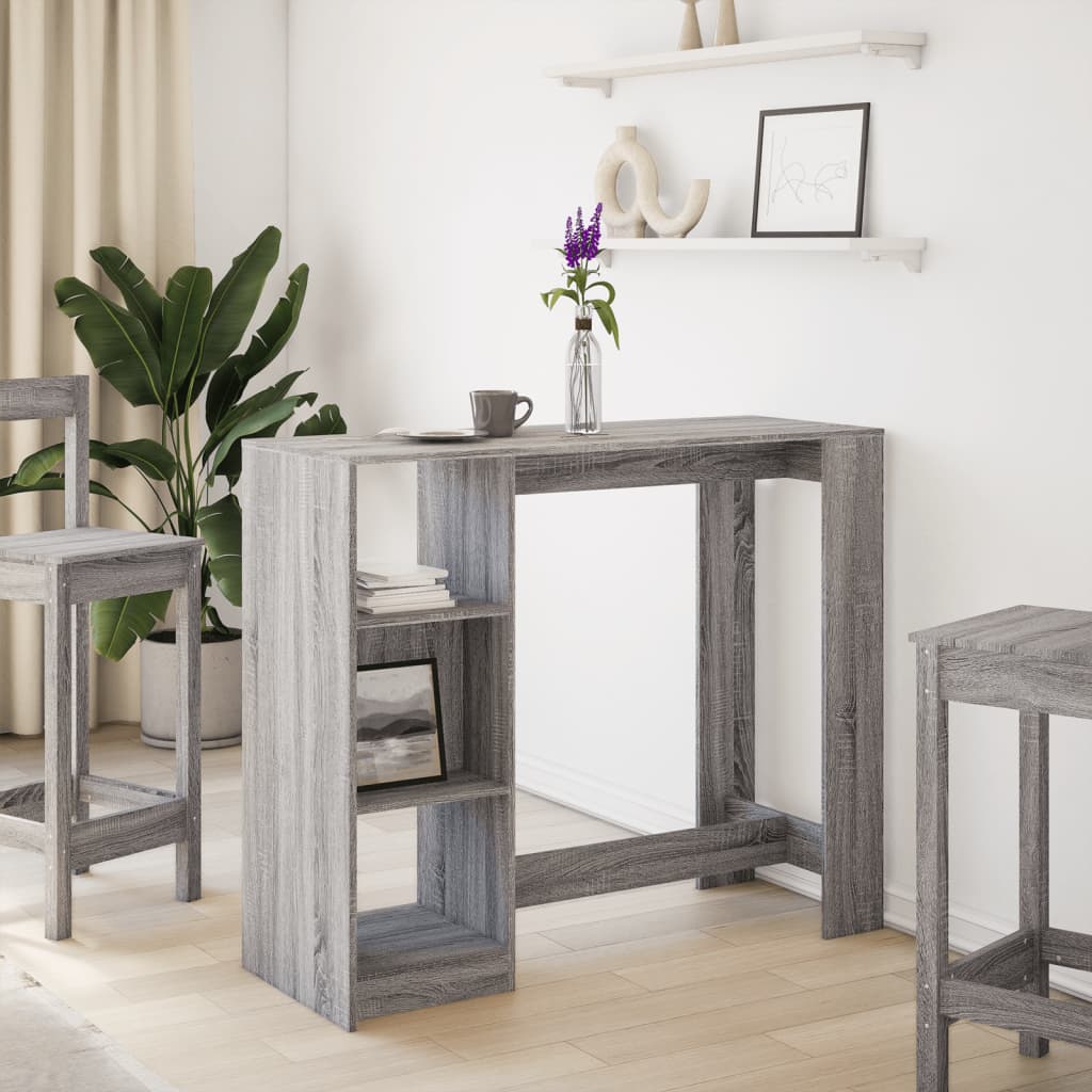 vidaXL Bar Table | Grey sonoma | Engineered wood | Large | Bar Table 3