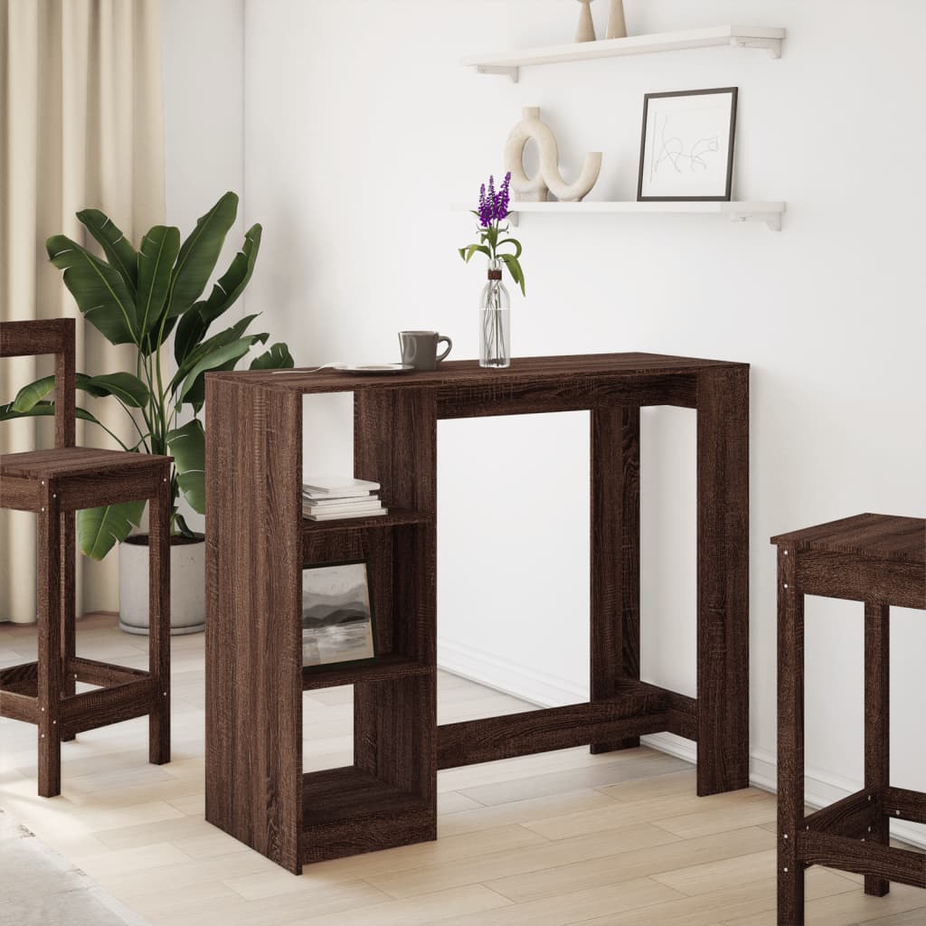 vidaXL Bar Table | Brown Oak | Engineered Wood | Tall | Bar Table | Rectangular 3