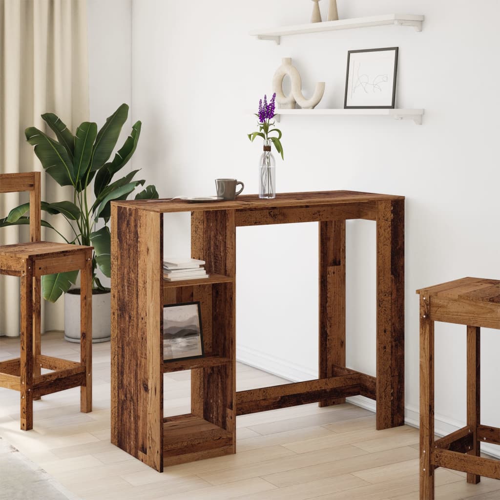 vidaXL Bar Table | Old wood | Engineered wood | 124 x 46 x 103.5 cm | Bar Table 3